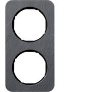Marco 2 elementoBerker By Hager 10122384 serieR1 Pizarra Negro Brillo