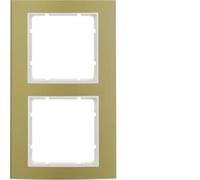 Marco 2 elementos Berker By Hager B3 10123046 Dorado/Blanco