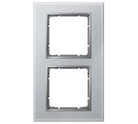 Marco 2 elementos Berker By Hager B7 10126414 Cristal aluminio