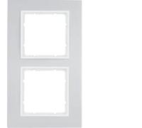 Marco 2 elementos Berker By Hager B7 10126914 Aluminio/Blanco Mate