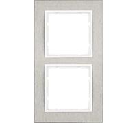 Marco 2 elementos horizontal Berker By Hager B7 10223609 Acero inox/Blanco Mate