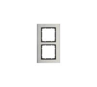 Marco 2 elementos Vertical Berker By Hager B7 10123606 Acero inox/Antracita