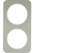 Marco 2 elementosBerker By Hager 10122114 serieR1 Acero Blanco