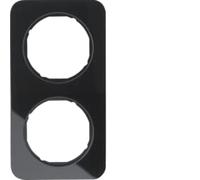 Marco 2 elementosBerker By Hager 10122116 serieR1 Cristal Negro