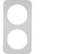 Marco 2 elementosBerker By Hager 10122174 serieR1 Aluminio Blanco