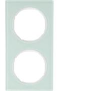 Marco 2 elementosBerker By Hager 10122209serieR3 Cristal Blanco Brillo