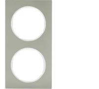 Marco 2 elementosBerker By Hager 10122214serieR3 Acero Blanco Brillo