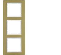 Marco 3 elementos Berker By Hager B3 10133046 Dorado/Blanco