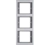 Marco 3 elementos Hager By Berker K5 13337003 Aluminio