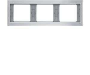 Marco 3 elementos Hager By Berker K5 13737003 Aluminio