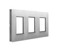 Marco 3 elementos Legrand 741033 serie Valena Next color Aluminio fume