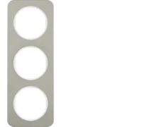 Marco 3 elementosBerker By Hager 10132114 serieR1 Acero Blanco