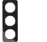 Marco 3 elementosBerker By Hager 10132116 serieR1 Cristal Negro