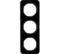 Marco 3 elementosBerker By Hager 10132145 serieR1 Negro Brillo