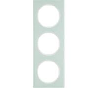 Marco 3 elementosBerker By Hager 10132209serieR3 Cristal Blanco Brillo