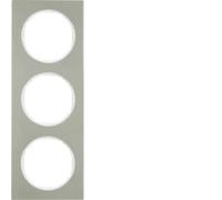 Marco 3 elementosBerker By Hager 10132214serieR3 Acero Blanco Brillo