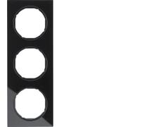 Marco 3 elementosBerker By Hager 10132216serieR3 Cristal Negro