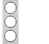 Marco 3 elementosBerker By Hager 10132284 serieR3 Acero Blanco