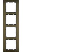 Marco 4 elementos Berker By Hager B3 10143001 Aluminio/Antracita