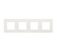 Marco 4 elementos, diseño moderno, compatible con instalaciones eléctricas, ideal para decorar y organizar interruptores y enchufes.