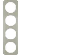 Marco 4 elementosBerker By Hager 10142114 serieR1 Acero Blanco
