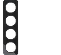 Marco 4 elementosBerker By Hager 10142116 serieR1 Cristal Negro