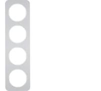 Marco 4 elementosBerker By Hager 10142174 serieR1 Aluminio Blanco