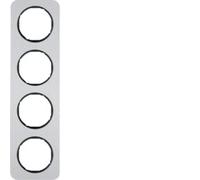 Marco 4 elementosBerker By Hager 10142184 serieR1 Aluminio Negro