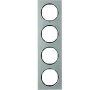 Marco 4 elementosBerker By Hager 10142204serieR3 Acero Negro