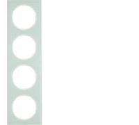 Marco 4 elementosBerker By Hager 10142209serieR3 Cristal Blanco Brillo