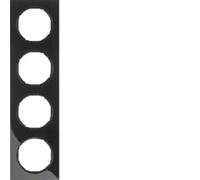 Marco 4 elementosBerker By Hager 10142245 serieR3 Negro Brillo