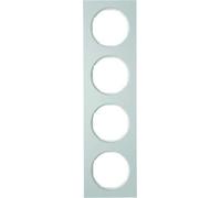 Marco 4 elementosBerker By Hager 10142274 serieR3 Aluminio Blanco