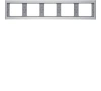 Marco 5 elementos Hager By Berker K5 13937003 Aluminio