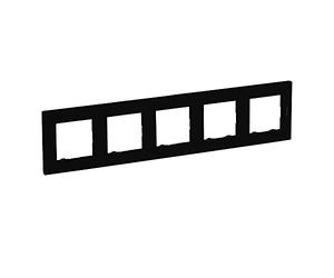 Marco 5 elementos Legrand 864575 serie Niloe Step Negro Mate