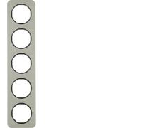 Marco 5 elementosBerker By Hager 10152104 serieR1 Acero Negro