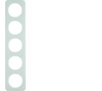 Marco 5 elementosBerker By Hager 10152109 serieR1 Cristal Blanco