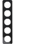 Marco 5 elementosBerker By Hager 10152116 serieR1 Cristal Negro