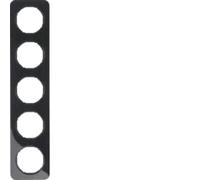 Marco 5 elementosBerker By Hager 10152145 serieR1 Negro Brillo