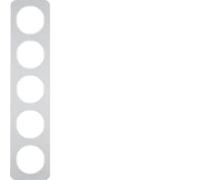 Marco 5 elementosBerker By Hager 10152174 serieR1 Aluminio Blanco
