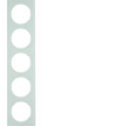 Marco 5 elementosBerker By Hager 10152209serieR3 Cristal Blanco Brillo