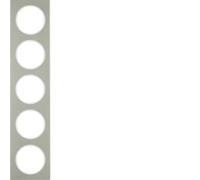 Marco 5 elementosBerker By Hager 10152214serieR3 Acero Blanco Brillo