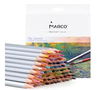 MARCO 7120 Lápices de colores solubles en agua: con 72 colores vivos, minas de yeso gruesas, lápices de madera hexagonales, empaquetados en una caja de cartón, ideal para artistas, principiantes y