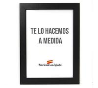 Marco a Medida para Fotos, póster, Puzzles, láminas. Cuadro Modelo 163 Negro Mate. con Cristal metacrilato 1.5 mm y Trasera Antihumedad 54x74 cm