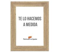 Marco a Medida para Fotos, póster, Puzzles, láminas. Cuadro Modelo 188 Nogal, con Cristal metacrilato 1.5 mm y Trasera Antihumedad 34x44 cm