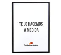 Marco a Medida para Fotos, póster, Puzzles, láminas, Diplomas y orlas. Cuadro Modelo 412-4 en Aluminio Negro Mate, con Cristal metacrilato 1.5 mm y Trasera Antihumedad 54x71 cm