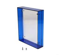 Marco acrílico flotante para fotos en formatos horizontales y verticales, construcción independiente para colocar en escritorio, estante o encimera en espacios modernos (azul)