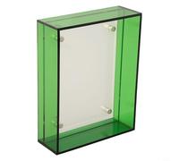 Marco acrílico transparente con separadores cromados y tornillos para colgar en la pared, adecuado para fotos, carteles, premios y exhibición de bocetos (verde)