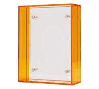 Marco acrílico transparente para colgar en la pared para fotos y carteles, cuenta con dos bloques transparentes y cuatro tornillos para una instalación estable y una visualización moderna (naranja)
