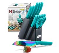 Marco Almond - Juego de cuchillos de cocina con bloque, set de tijeras de cocina y cuchillo. El mejor regalo.