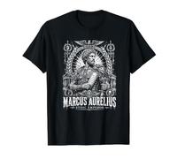 Marco Aurelio Emperador Estoico Filosofía Romana Camiseta gráfica económica, Hombre, Negro, XL